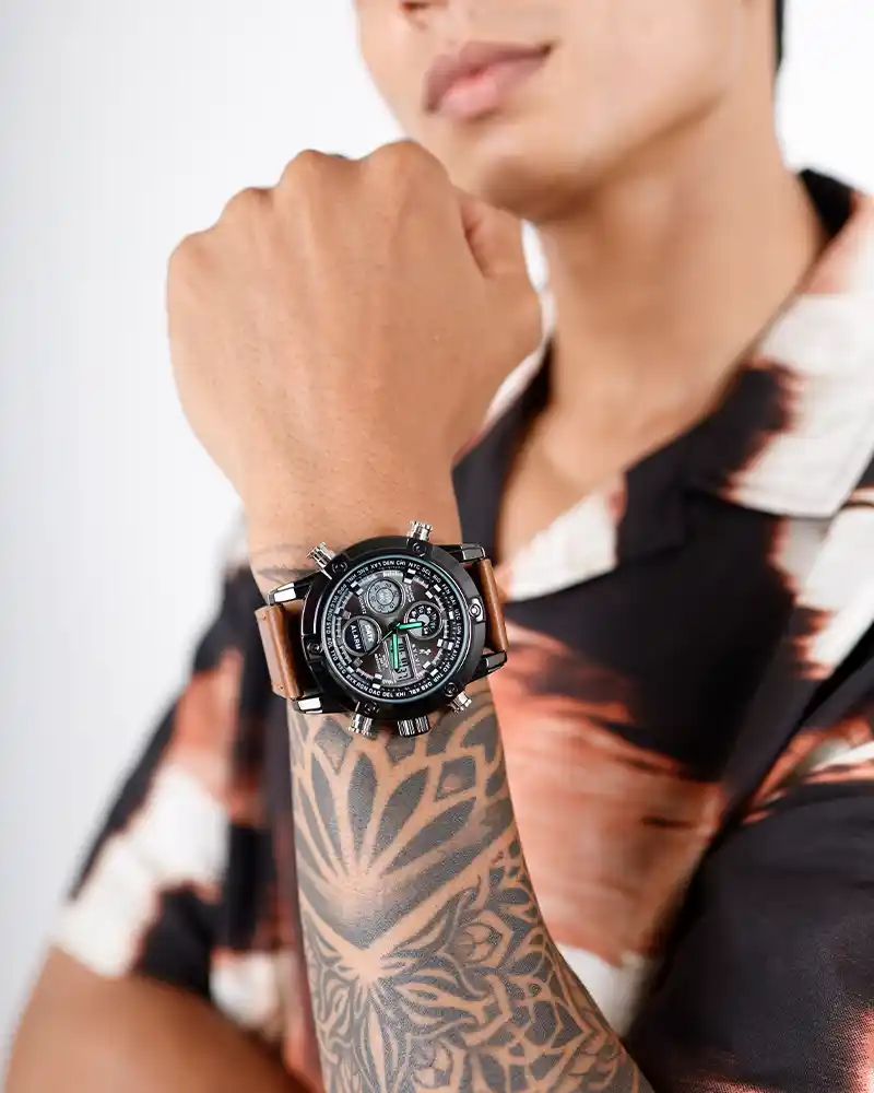 Trend Analog Digital Leather Strap Watch - Image 2